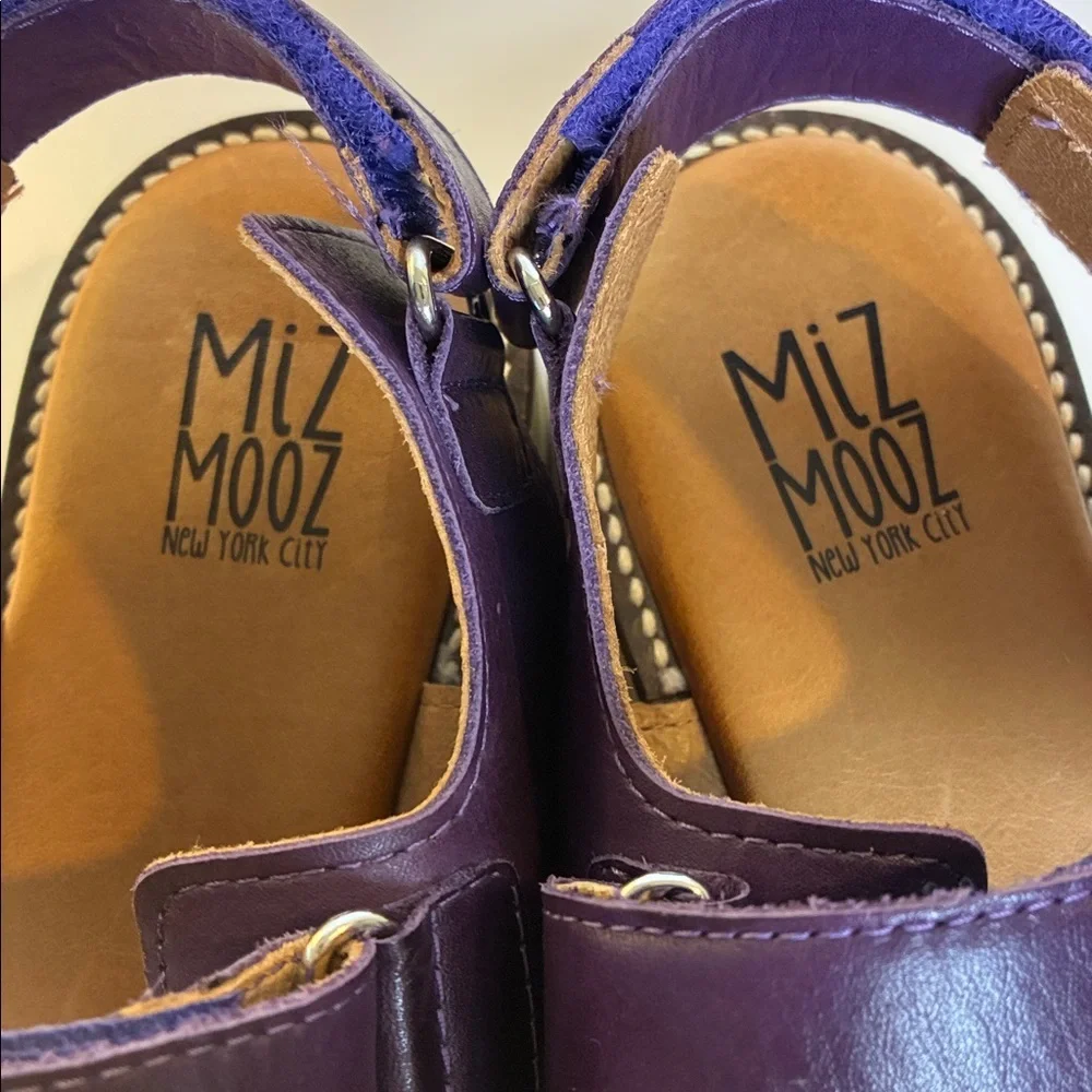 Miz Mooz Violetta Sandal Eggplant Purple Sz 40 US 9-9.5 Comfort Lug Sole Sport